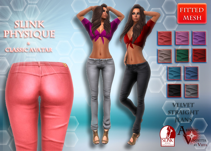Absolut Vendetta-Straight Velvet Jeans *SLINK 