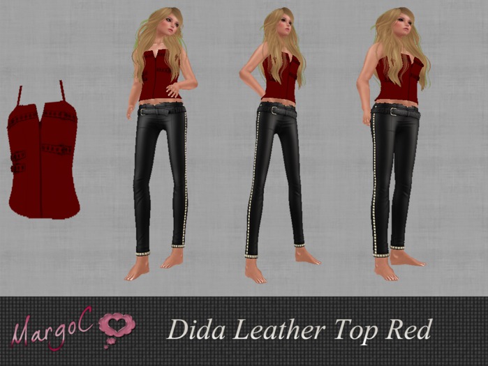 Demo Dida Leather Top Red- MargoC