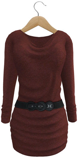 J.H.C. *Vicky* MESH Belted long Sweater Dress (RUSTY)