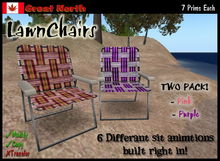 Lawn Chairs - Pink/Purple (2 Pack!!)