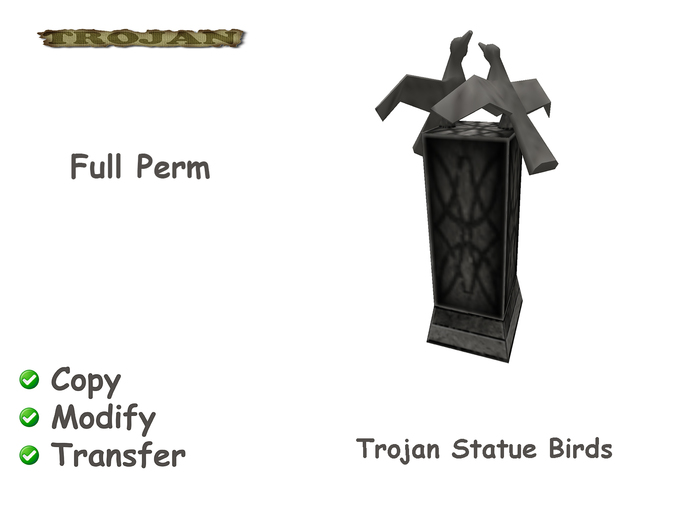 Trojan Statue Birds