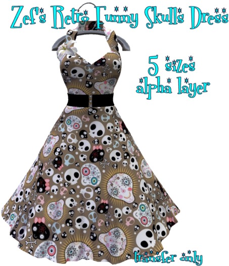 Zef's Retro Funny Skulls Dress 