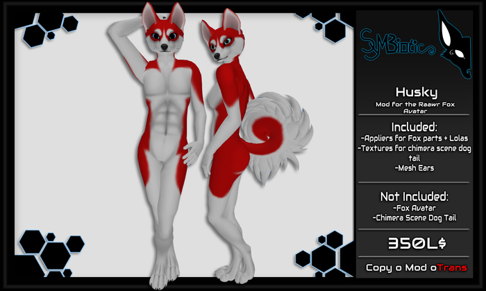 [Symbiotic] Raawr Fox/ Husky Red Mod