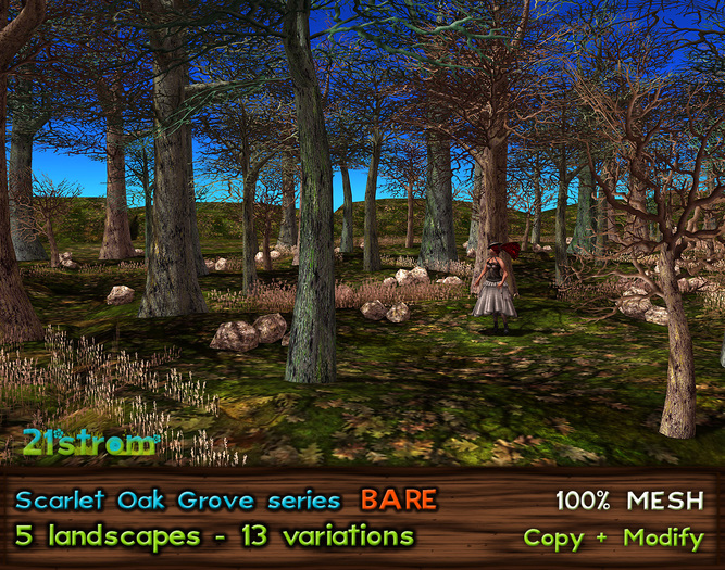 21strom: Scarlet Oak Grove BARE - 13 mesh landscapes - 40% discount