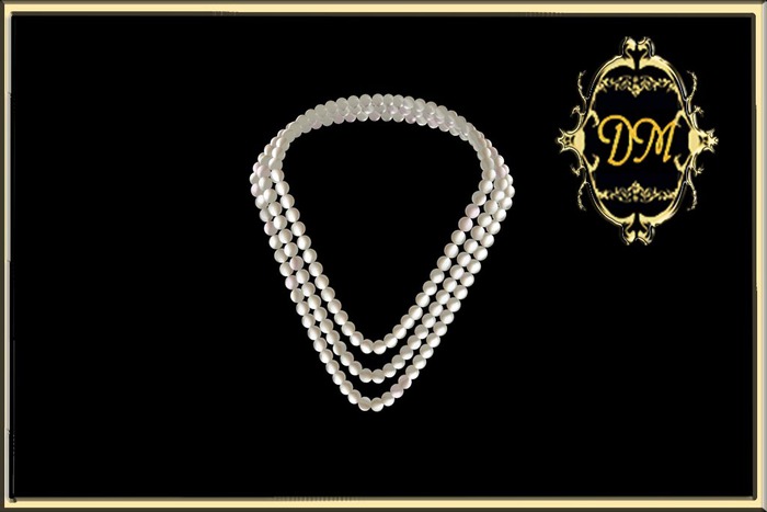DM 3 STRAND PEARL SET(RESIZABLE)