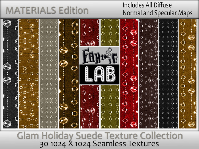 Materials Edition - Fabric Lab ME Holiday Glam Suede Texture Collection Includes Normals and Specular Maps