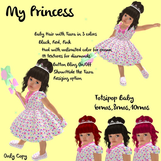 Totsipop Hair My Princess with Tiara pack 2