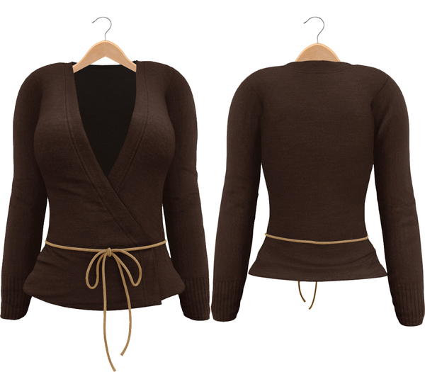 Blueberry Radi - Belleza Fitted - Lola's Applier & HUD For Ties - Short Tied Cardigans Brown