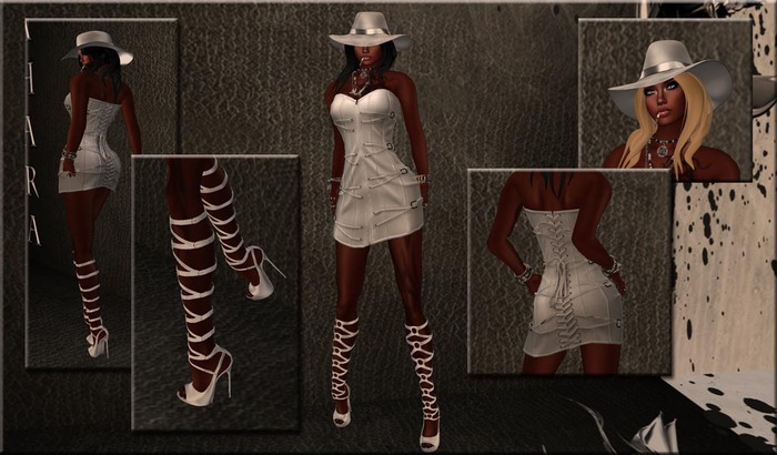 ~*DS*~ FEMALE STRAPPED OUTFIT / WHITE / MESH