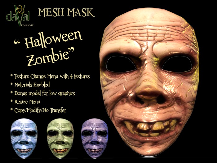 daVal Masks - Halloween Zombie DUO (Wear to Unpack)