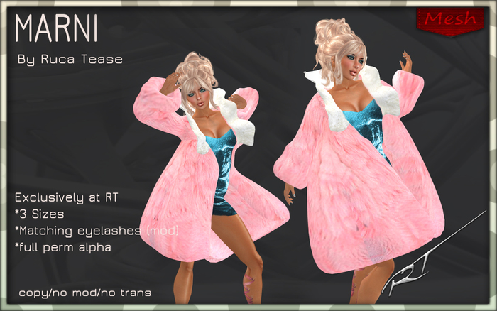RT-MARNI pink fur Coat Bagged
