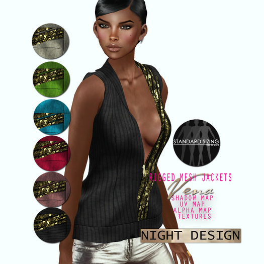 night's full perm rigged mesh jacket " Vena"