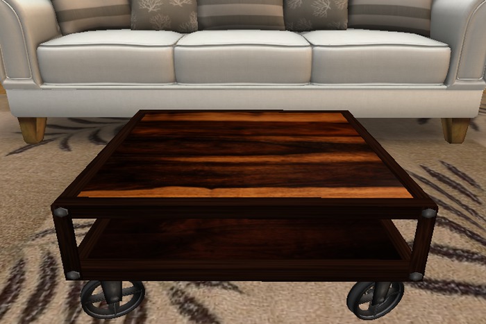 Coffee Cart Table 2 Tone Wood