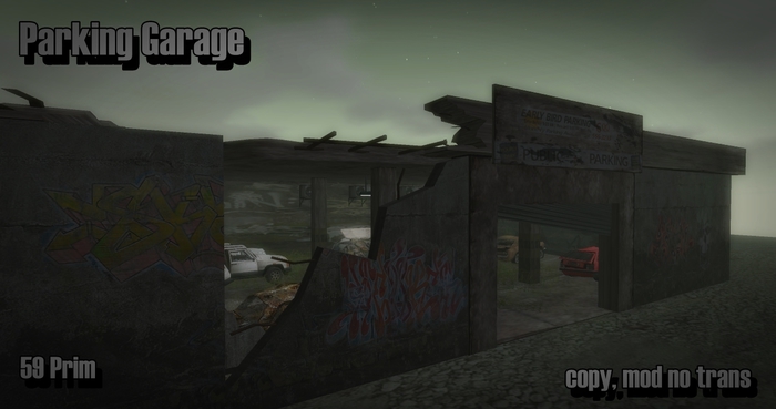 Abandoned Ruined Urban Parking Garage 