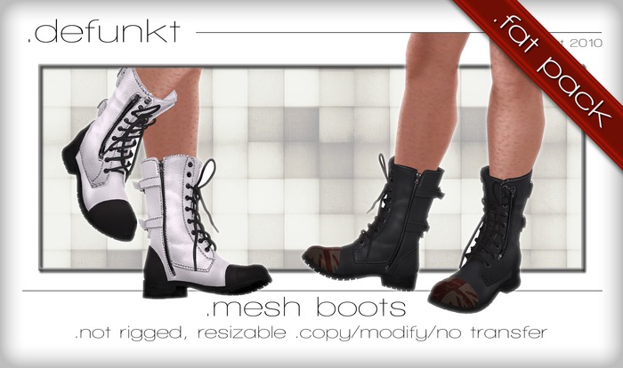 .defunkt    [Leather Combat Boots] - Classic Black
