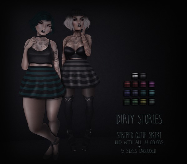 .DirtyStories. Striped Cutie Skirt