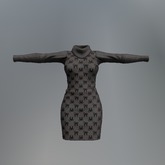 Charcoal Black Cat Mesh Dress