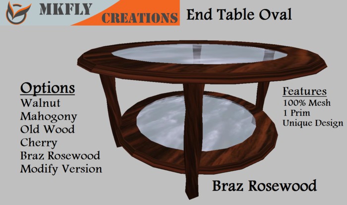 End Table Oval Mesh