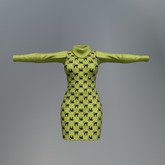 Yellow Black Cat Mesh Dress