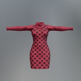 Pink Black Cat Mesh Dress