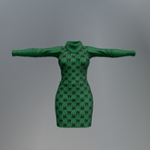 Green Black Cat Mesh Dress box