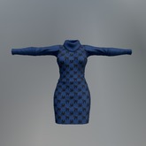 Blue Black Cat Mesh Dress