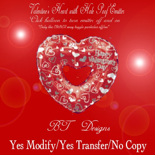 Valentine's Heart with hole  Balloon Emitter