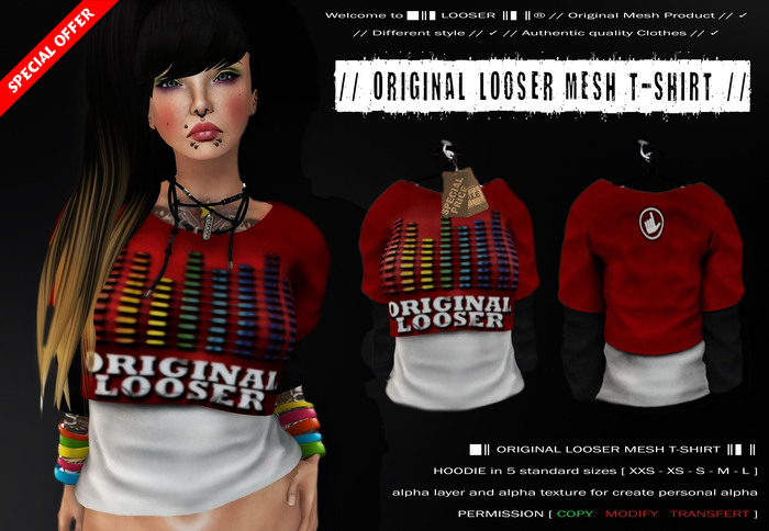 █║▌LOOSER ║▌║® // Original Looser Mesh T-Shirt Woman // Welcome FREE GIFT