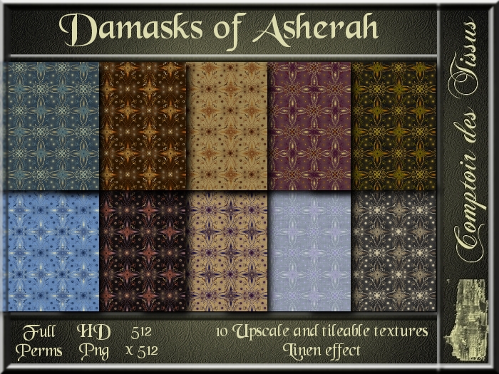 Damasks of Asherah - 10 FULL PERMS Textures 