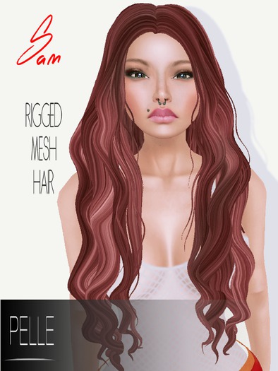 Pelle - SAM RIGGED MESH HAIR MOGANO RED