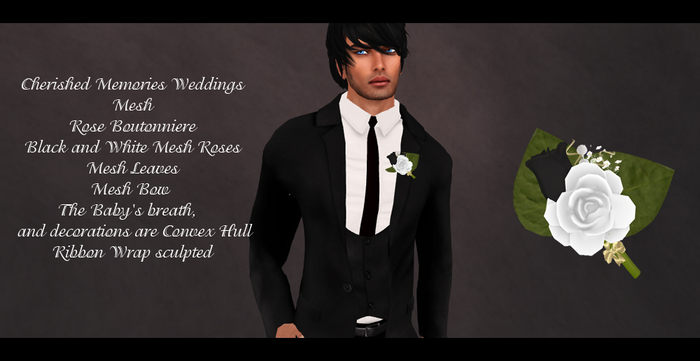 Single Rose Boutonniere blue Groomsmen