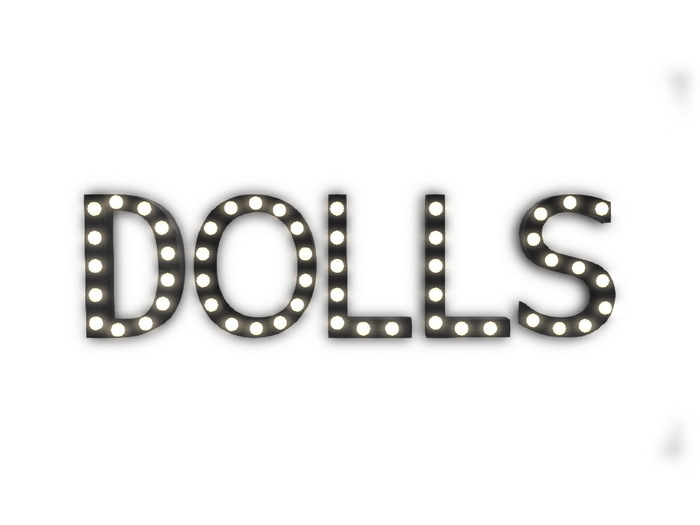 [Px] "DOLLS" Illuminated Light Bulbs Sign