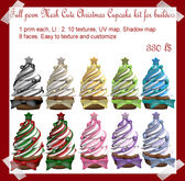 Full Perm MESH Cute Christmas Cupcake kit for builders