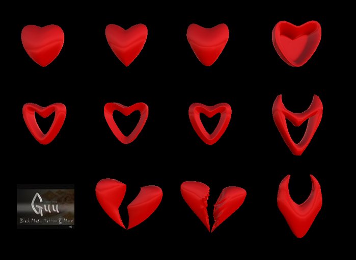 -=((Guu))=- Sculpty SET 11 heart Love map full perms