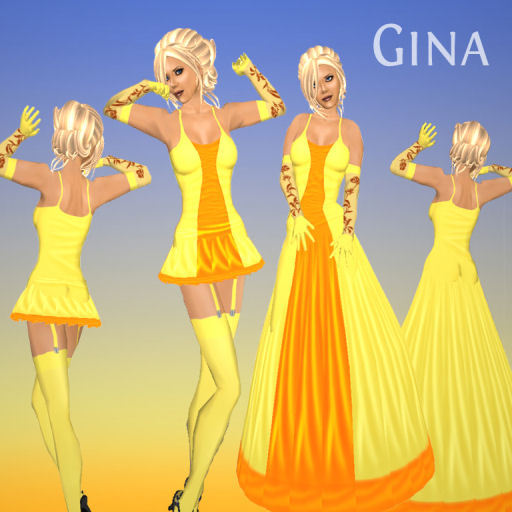 Clothing - Limited "Gina" gown in yellow, 2 styles