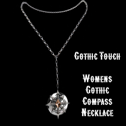 Gothic Touch Womens Gothic Compass Necklace
