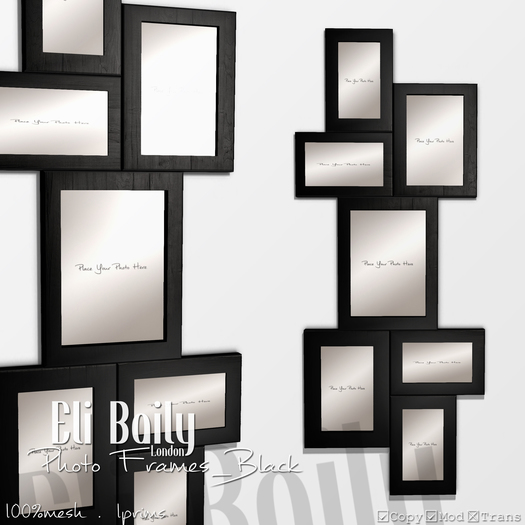 Second Life Marketplace EliBaily= Photo Frames_Black