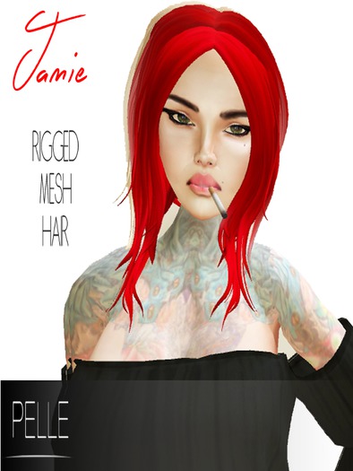 Pelle - JAMIE RIGGED MESH HAIR RED