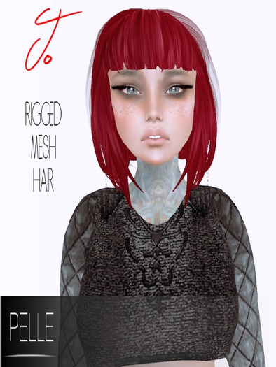 Pelle - JO RIGGED MESH HAIR B RED