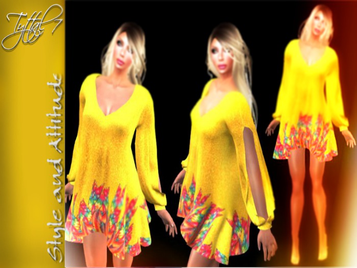 ''TYTTAL 7''Mesh - Sleeve  Dress-