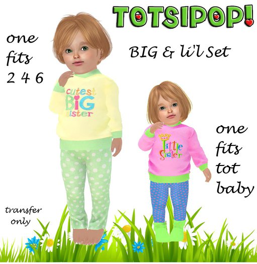 TOTSIPOP! Big Sis v2 Mesh Clothing Set