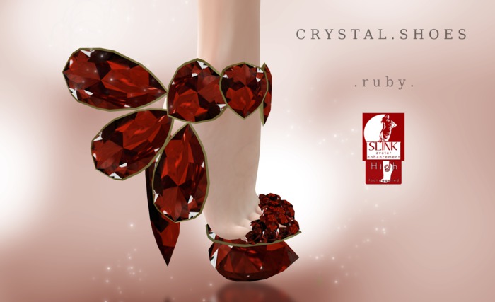 Crystal shoes Ruby for Slink High Feet