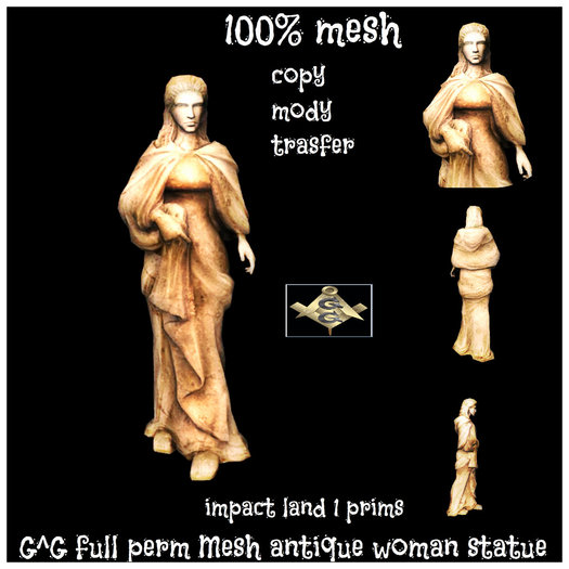 G^G full perm Mesh antique woman statue