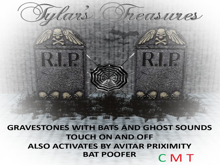 .:TT:.  GRAVESTONES WITH SOUND & BATS  BOXED