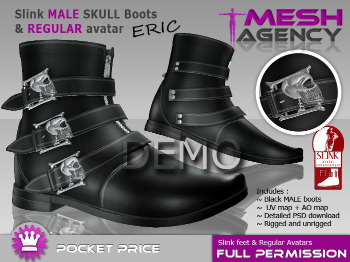 Slink MALE FLAT Boots "ERIC" - DEMO