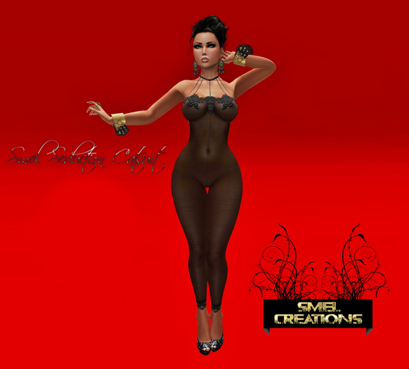 :. Smel Seduction Catsuit  Rete Black -  TheMeshProject