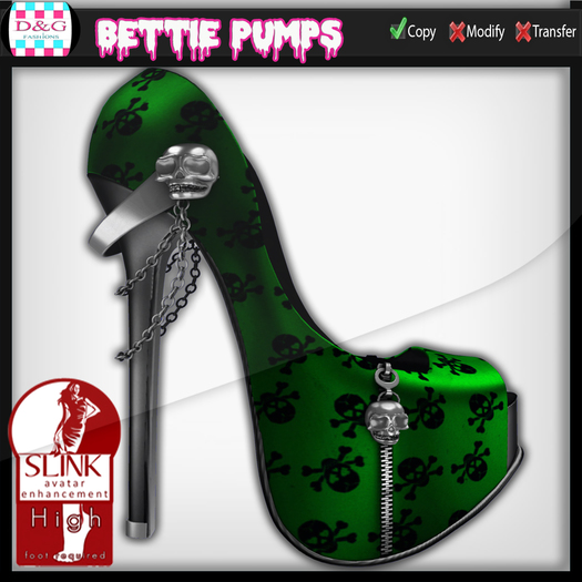 D&G Bettie Pumps Green{Slink High}BOX