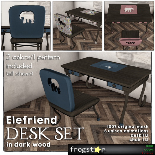 Frogstar - Elefriend Desk Set (Dark Wood)