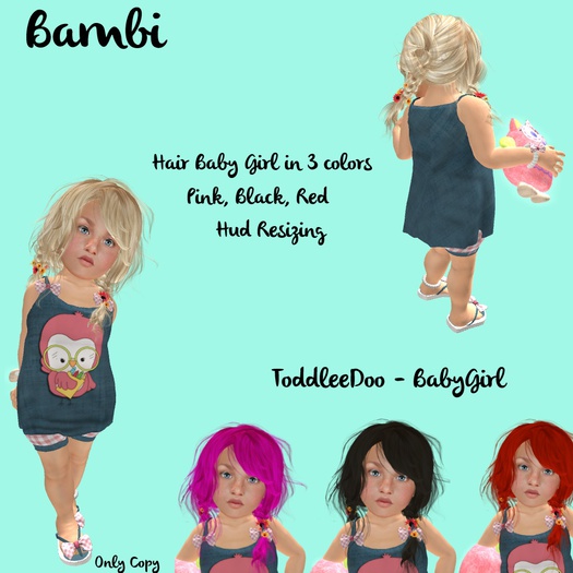 Toddleedoo Baby Hair Bambi Black