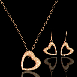 (Caroline's) Gold & Diamonds Heart Set